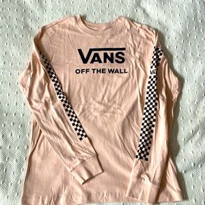 VANS Pink Checkered Long Sleeve Tshirt